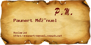 Paunert Mánuel névjegykártya